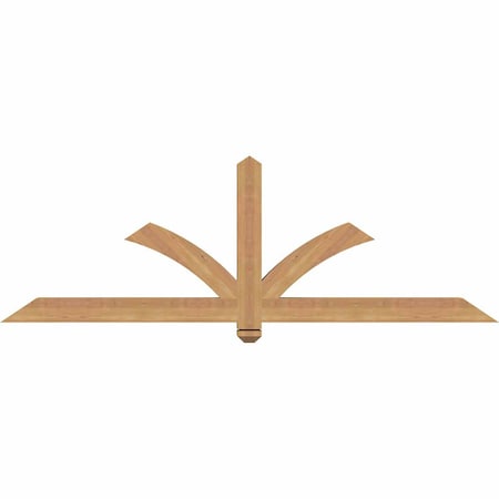 Ekena Millwork Redmond Smooth Timber Gable Bracket, Western Red Cedar, 72"W x 24"H x 3 1/2"D x 3 1/2"F, 8/12 Pitch GBW072X24X0404RED00SWR